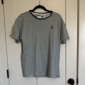 Denim & Flower “Ricky Singh”  striped T-Shirt with Embroidered Logo XL